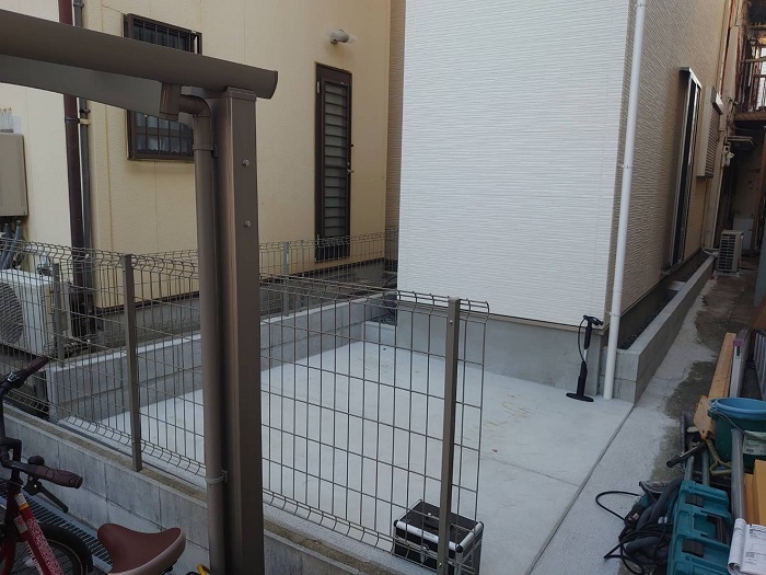 神戸市須磨区で1台用サイクルポートネスカRの新設する前の様子